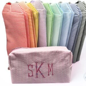 small seersucker makeup bag colors ak