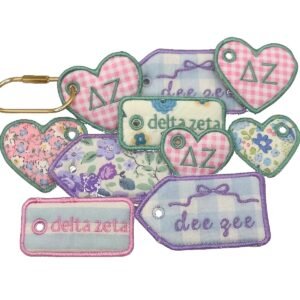 greek sorority bag tag white ak